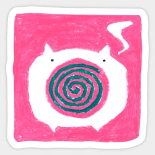 Pig Mosquito Coil Sticker